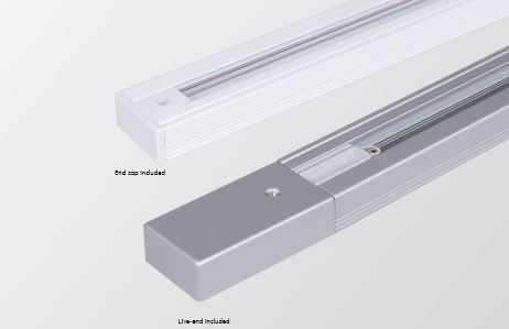 Ivela Spanningrail 1-Fase Rail 3000x35x18Mm Wit Inclusief Aan en Eindstuk