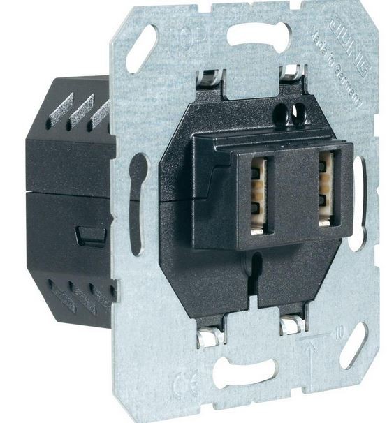 Jung Inbouw Basiselement Usb Oplader 2 Voudig 2xdc 5V 700Ma 521-2Usb