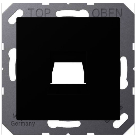 Jung LS990 Afdek Centraalpl 1Xrj45 Utp 8P8C A1569-1WESWM Grafietzwart