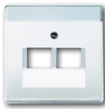 Busch-J Future Linear Centraalpl Datadoos 2Xrj45 Glans Wit 1803-02-84