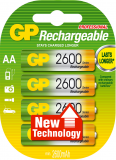 G.P Batterij Oplaadbaar Nimh R06 AA 2600Mah 1.2V Penlite Bls4