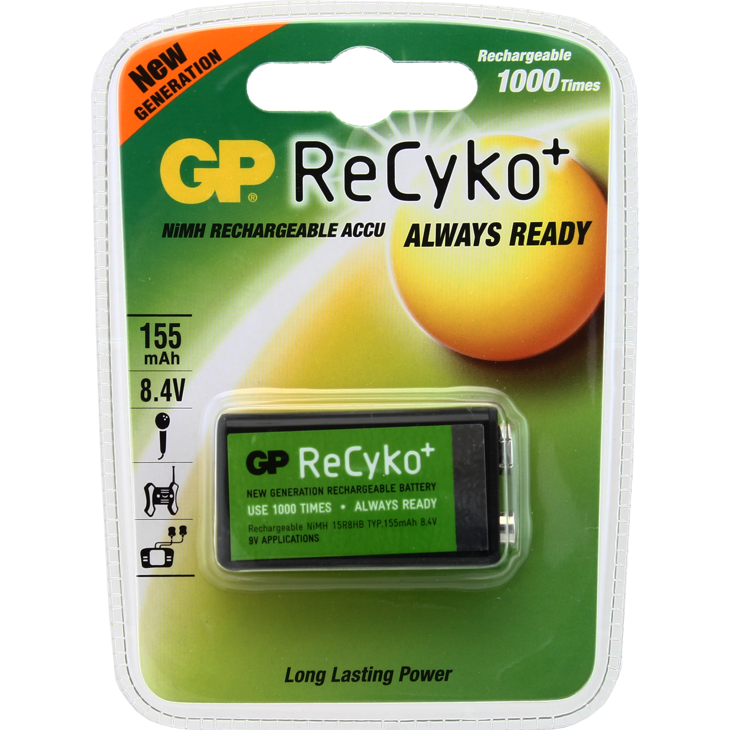 G.P Batterij Oplaadbaar Recyko+9V 150Mah 8.4Volt