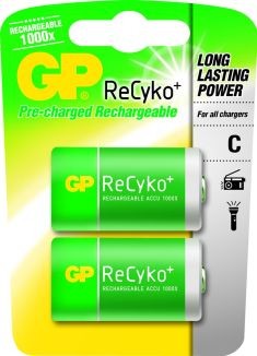G.P Batterij Oplaadbaar Recyko+C-Cell R14 3000Mah Engelse Staaf Bls2