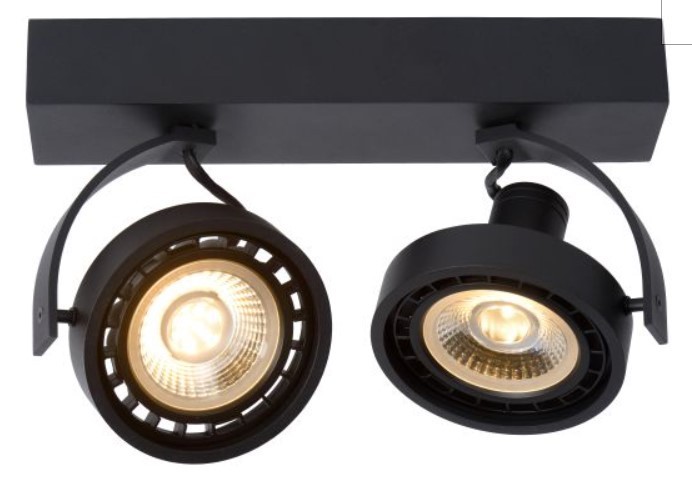 Lucide Plafondspot Led Dorian 2X12W Gu10 Dtw Zwart 22968-24-30