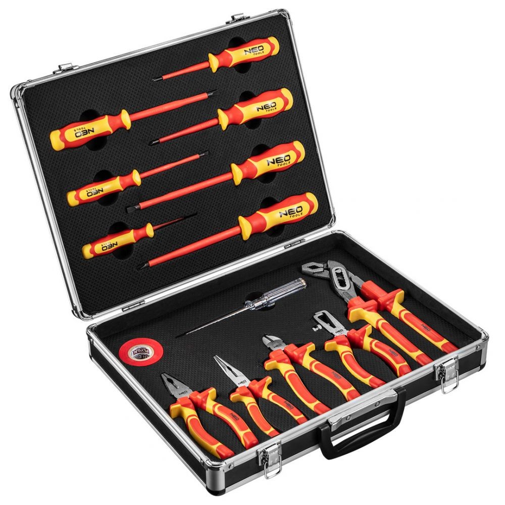 NEO Gereedschap Gereedschapset 1000v 13-Delig S2 en CrV Staal, TUV M+T