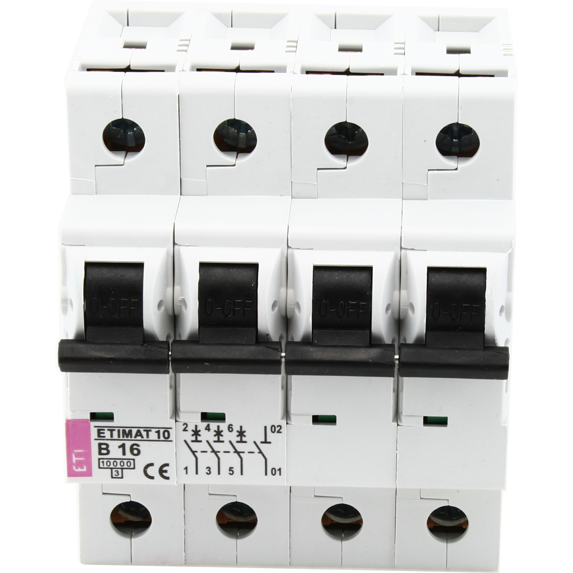 Eti Etimat10 Installatie Automaat 16A B-Kar 3-Fase 4-Module 3P+N 10Ka 400V