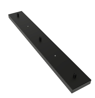 Calex Giant Metalen plafondplaat 70x10cm mat Zwart 3 x Pendel 940102