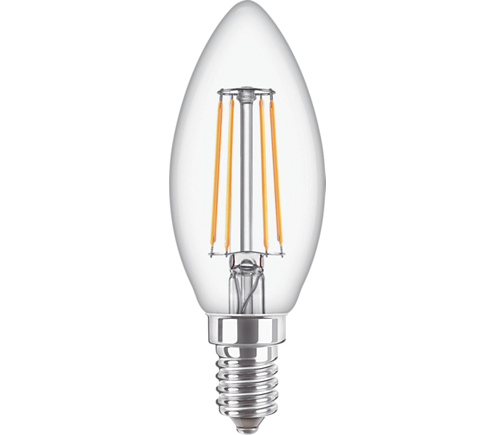 Philips Classic Led Filament Kaarslamp E14 4.3W- 40W 827 Helder Nodim 34726700 glas