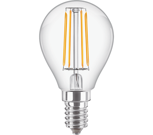Philips Classic Led Kogellamp E14 4.3- 40W 827 2700K Helder No-Dim 34730400 glas
