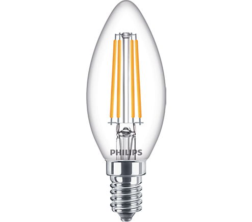 Philips Classic Led Filament Kaarslamp E14 5W.- 60W 827 Helder Nodim 34746500 glas