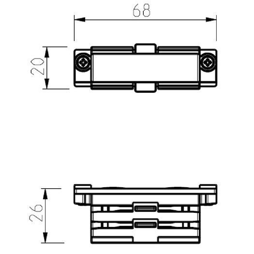 Nordic 3-Fase Spanningsrail xts 21-2 Koppelstuk Zwart