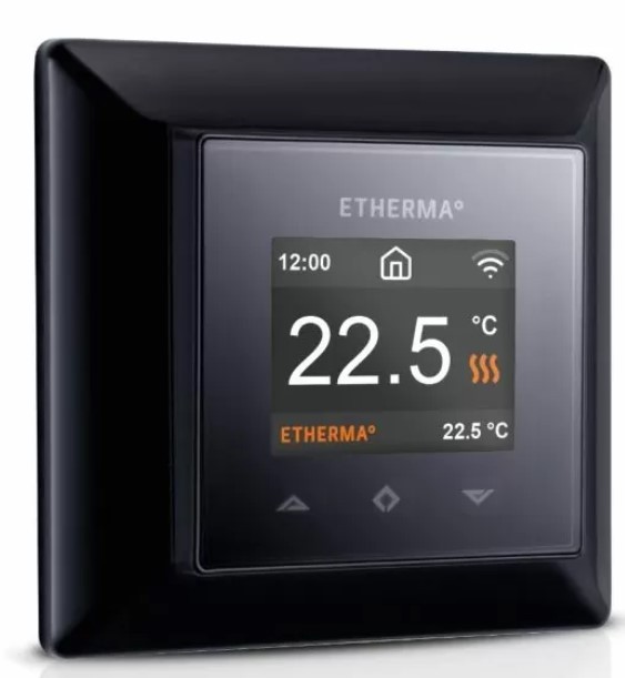 Etherma eTOUCH-PRO-1-B Wifi Thermostaat, 5-40�C 16A Zwart RAL9011 414