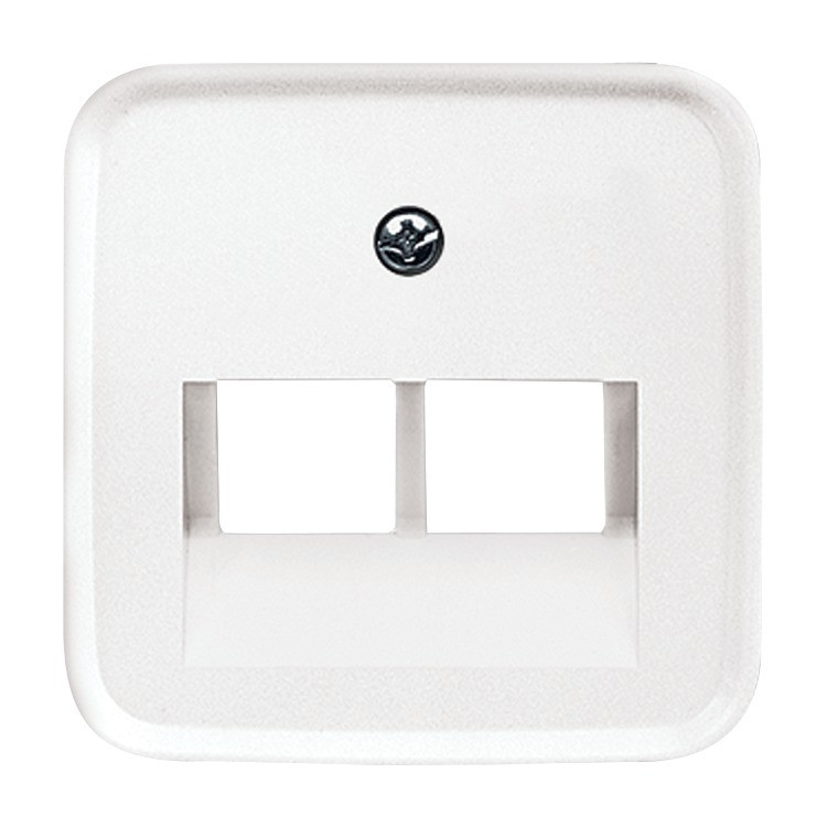 Busch-J Afdek Utp 2Xrj45 Centraalplaat Isdn 8P8C 1803-02-214 Echt Wit