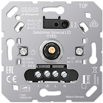 Jung Dimmer Inb Led 3 - 420 VA Wissel Fase Standaard R.L.C 1731DD