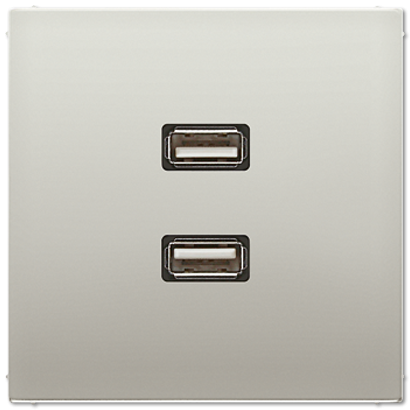 Jung LS990 Afdekking 2xUSB MAES1153 Edelstaal