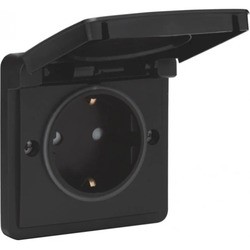Niko New Hydro Wandcontactdoos Inbouw RA 1V KV Zwart 761-36805