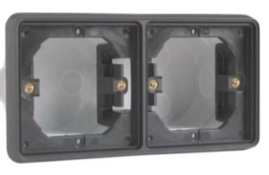 Niko New Hydro Wandcontactdoos Inbouwkader 2-V Hor Zwart 761-75000