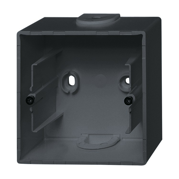 Busch-J Future Linear Opbouwbak met Bodumplaat 1-V Mat Zwart 1701-885