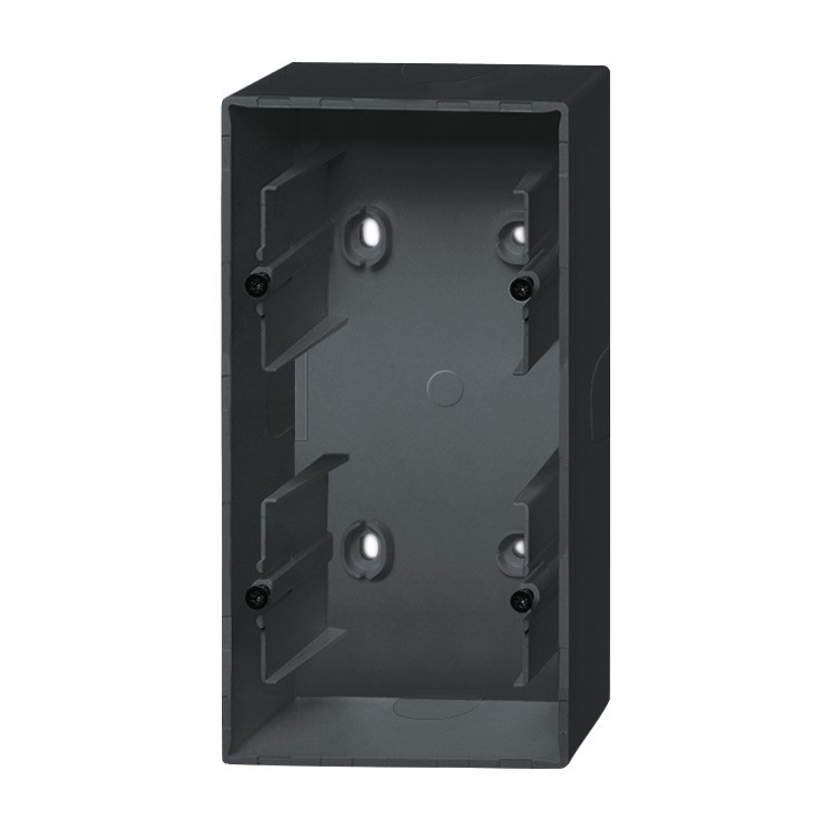 Busch-J Future Linear Opbouwbak met Bodumplaat 2-V Mat Zwart 1702-885