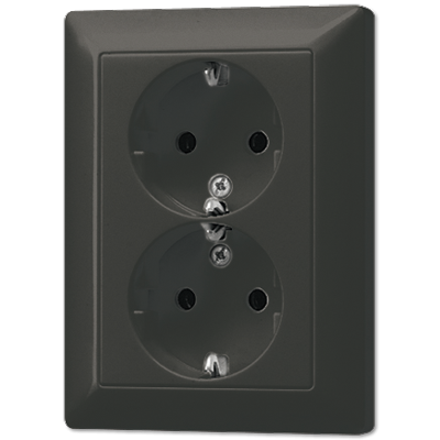 Jung Ls Range Wandcontactdoos Inbouw (Stucwerk) Ra 2V Kv Antraciet Al5
