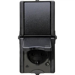 Kopp Proaqua Combinatie schakelaar met RA Verticaal IP44 Zwart 139305007