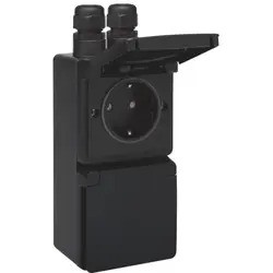 Niko New Hydro Zwart Opbouw WCD RA 2-V Verticaal 2x Wartel B-B 761-37835