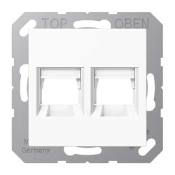 Jung As500 Afdek Centraalpl Draagring 2xRJ45 Isdn UTP 8P8C A1569-2WEWW Keystone