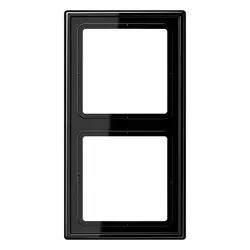 Jung Ls990 Afdek 2-V Afdekraam LS982SW Grafiet Zwart Glans