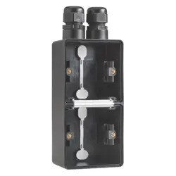 Niko New Hydro Zwart Kader Opb. 2V Vert 2xWartel Boven 761-84252