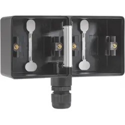 Niko New Hydro Zwart Kader Opb. 2V Hor. 1xWartel Boven/Beneden 761-848