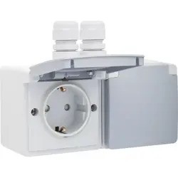 Niko New Hydro Grijs WCD Opb. 2-V Ra. Verticaal 2x Wartel boven 700-37
