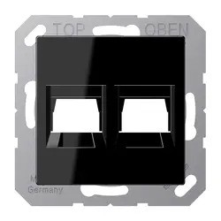Jung As500 Afdek Centraalpl Draagring 2xRJ45 Isdn UTP 8P8C A1569-2WESW