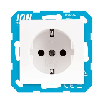 Ion-Ind Wandcontactdoos 1-V RA V1/J1 Alpin Wit