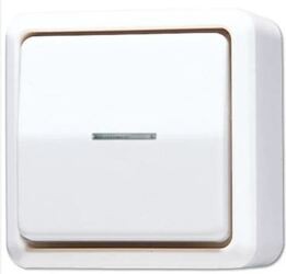 JUNG AP600 Echt Wit Opbouw Wisselschakelaar met lamp 606KO5AWW