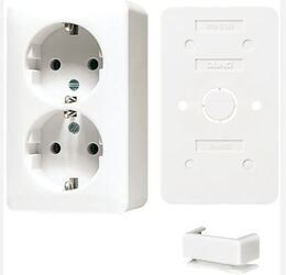 JUNG AP600 Echt Wit Opbouw R.A. 2-V WCD B6020AWW bodemplaat invoerstuk