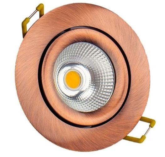LED Inbouw Spot Wentel Rond Koper Geschuurd Thin 70mm gatmaat 82mm buitenmaat 5/7W 3CCT/DTW 136-800