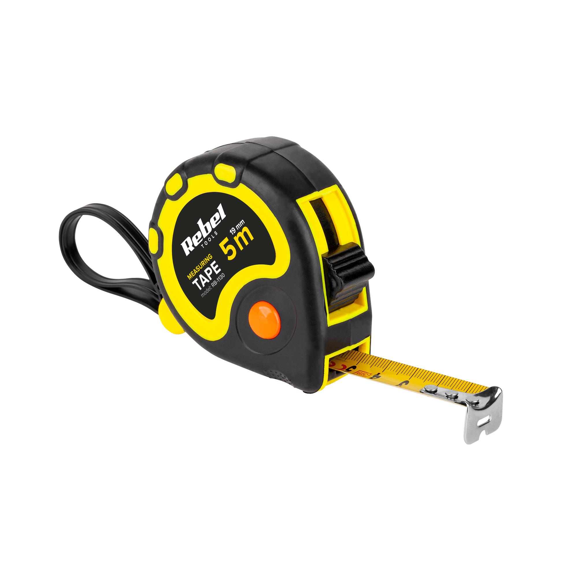 Rebel Gereedschap Rolmaat 5meter 19mm riemclip Meetlint RB1130