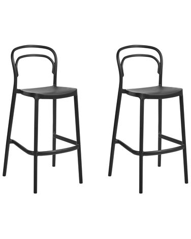 Lot de 2 chaises de bar de jardin PORANO Noir