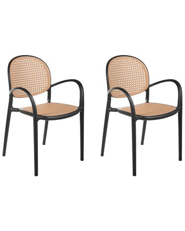 Lot de 2 chaises de jardin POVOLETTO Matière synthétique Noir