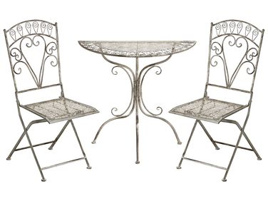 Bistro Set Folding NURRA Metal Grey