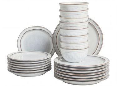 Set de 24 couverts de table CHIVES Grès Gris clair