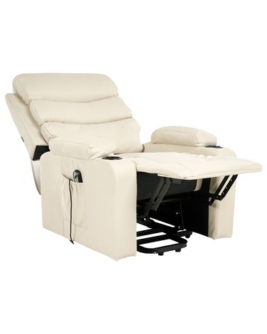 Electric Recliner Chair ETER Faux Leather Beige