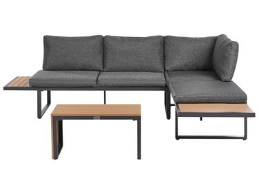 Tuin hoekloungeset met tafel 4-zits PIENZA linkszijdig Lichtbruin/grijs