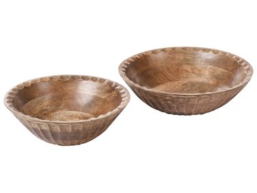 Lot de 2 bols décoratifs SOHAG Bois de manguier Marron