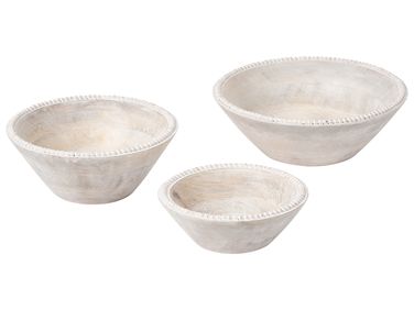 Lot de 3 bols décoratifs TANTA Bois de manguier Marron clair
