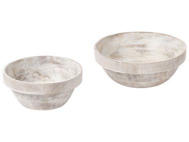 Lot de 2 bols décoratifs MINYA Bois de manguier Marron clair