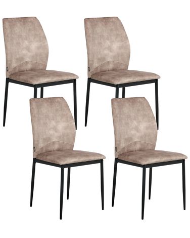 Lot de 4 chaises de salle à manger ROCHEPORT Tissu Taupe