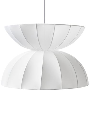 Pendant Lamp DEBONS Faux Silk White