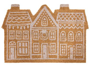 Paillasson MUHIKAP Naturel 60 x 90 cm Motif de Noël Fibre de coco