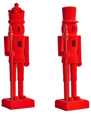 Lot de 2 figurines FLATEY Casse-noisette 40 cm Rouge